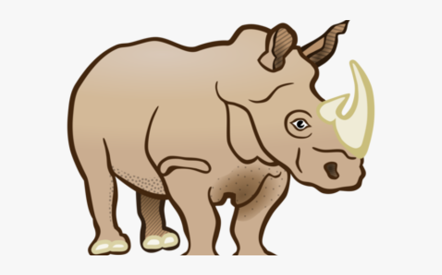 Rhino Clipart 4 Legged Animal - Rhinoceros Black And White Clipart, Transparent Clipart