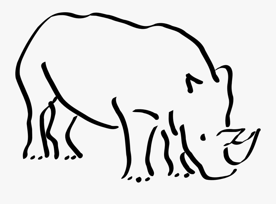 Rhino Clipart Black And White, Transparent Clipart