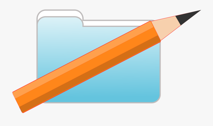 Orange,line,angle - Folder And Pencil, Transparent Clipart