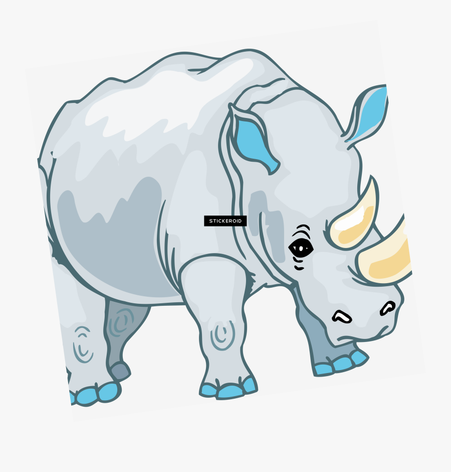 Rhinoceros,animal Figure,clip Art,cartoon,snout,white - Носорог Пнг, Transparent Clipart
