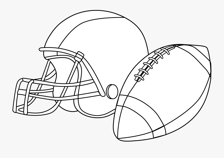 Football Or Rugby Coloring Page - Football And Helmet Clipart, Transparent Clipart