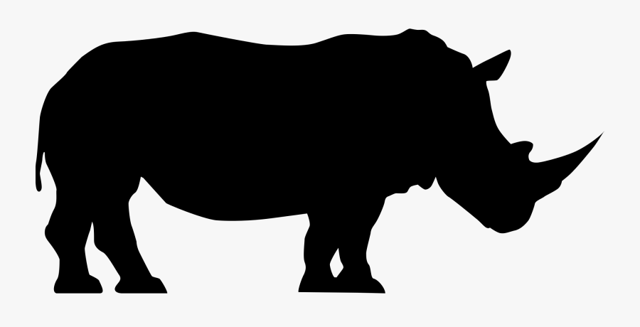 File - Rhinoceros Profil - Black Rhino Silhouette Png, Transparent Clipart