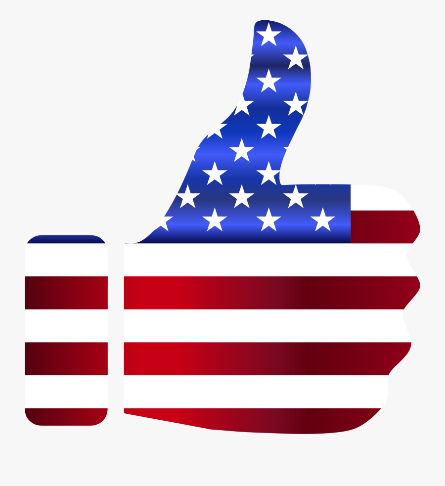 United States Clipart Small - Usa Flag Thumbs Up, Transparent Clipart