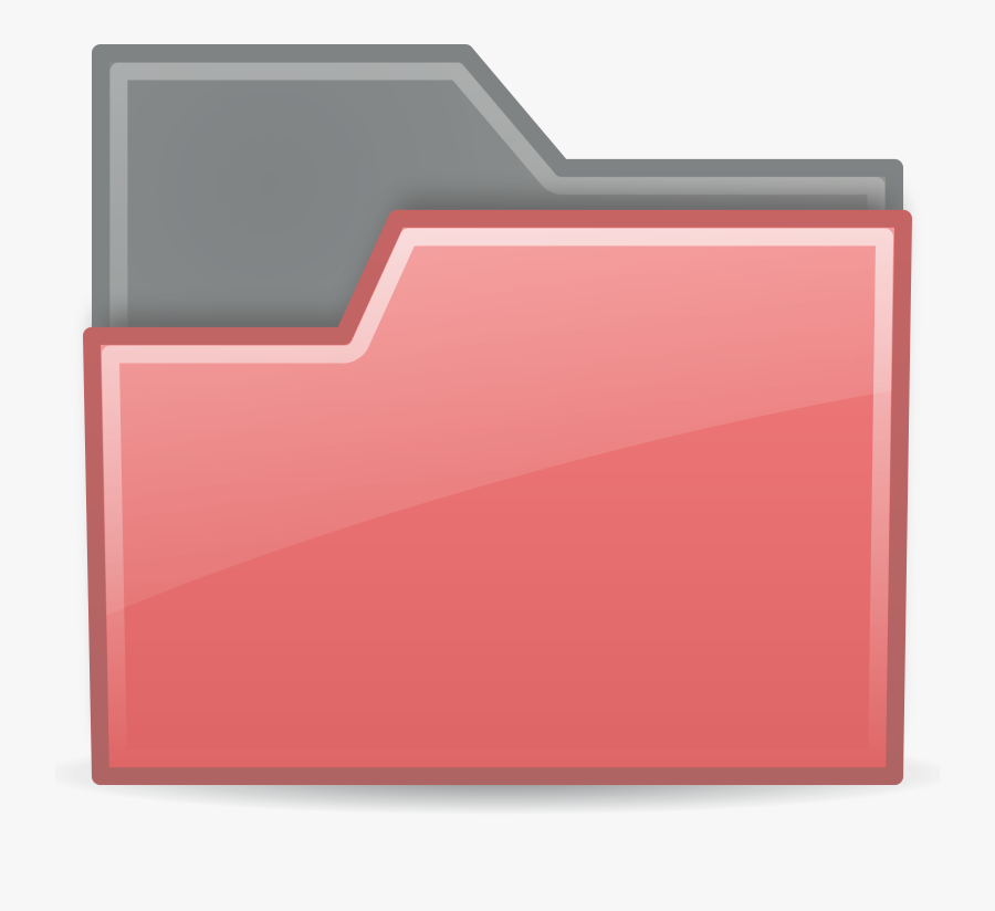 Angle,rectangle,red - Red Transparent Folder Icons, Transparent Clipart