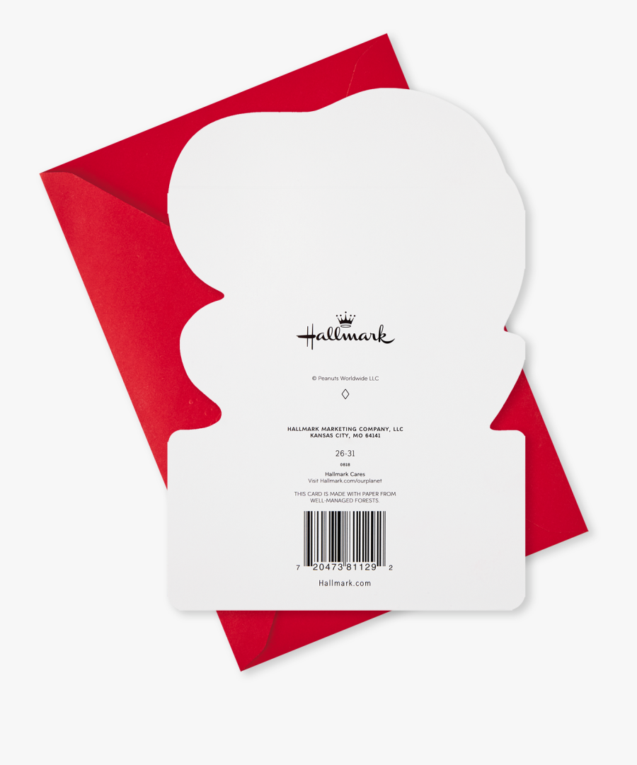 Peanuts® Snoopy On Doghouse First Valentine"s Day Card - Paper, Transparent Clipart