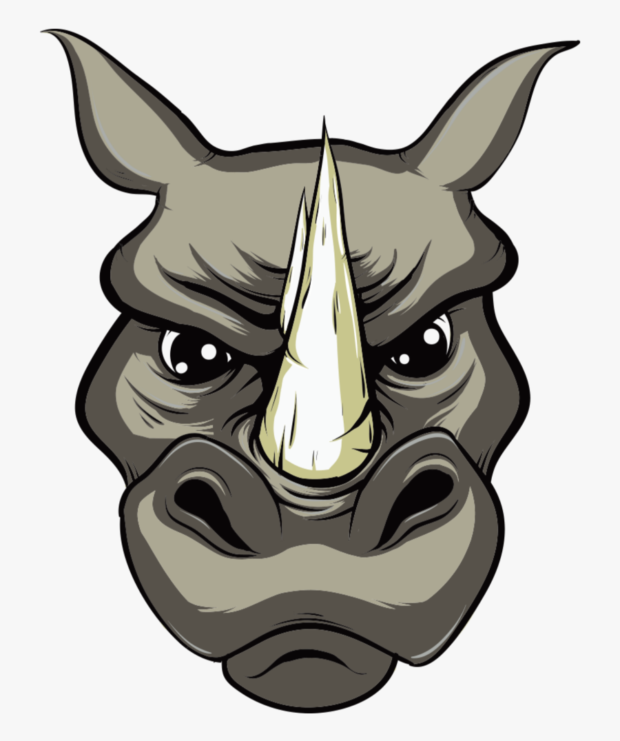 Mq Rhino Head Horn Animal Animals - Rhino Head Cartoon, Transparent Clipart