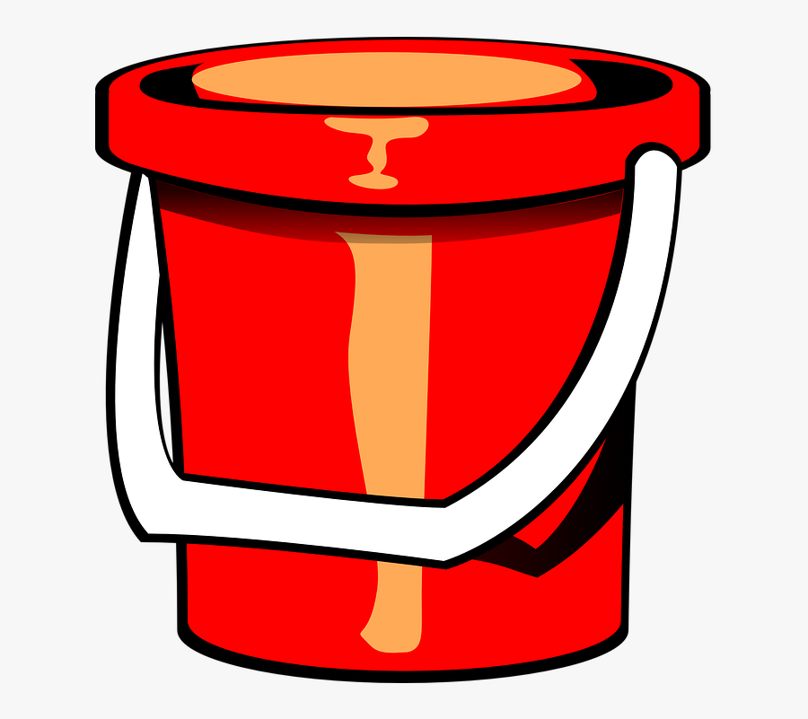 Bucket Toy Red - Pail Clip Art, Transparent Clipart