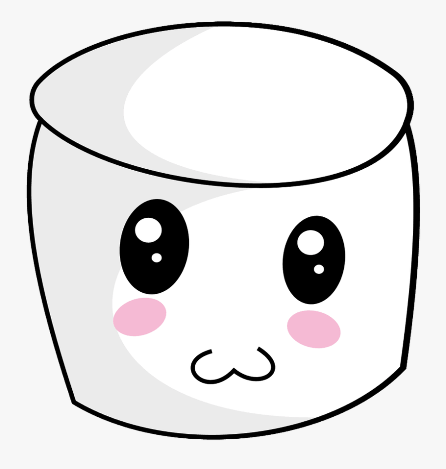 Container Clipart Bucket Container Cute Face Marshmallow - Marshmallow Clipart, Transparent Clipart