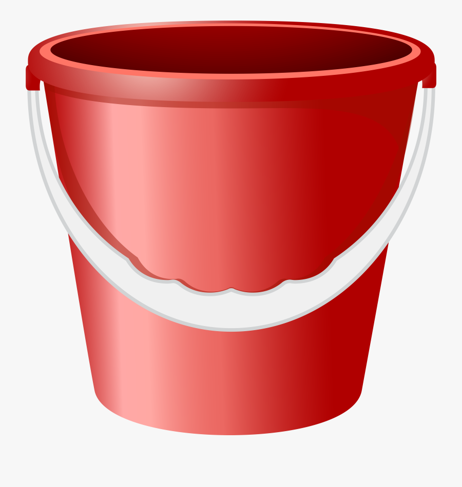 Red Bucket Png Clip Art Image, Transparent Clipart