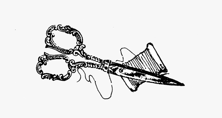 Scissor And Thread Logo, Transparent Clipart