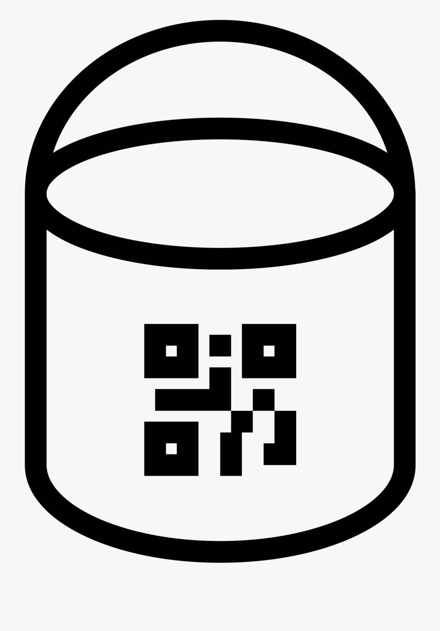 Paint Bucket With Qr Icon - Paint Can Clipart Black And White, Transparent Clipart