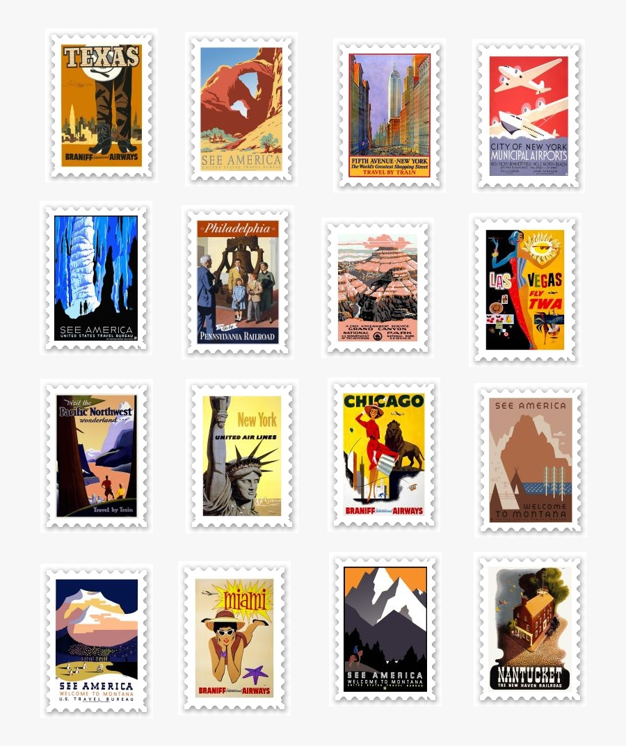 Vintage Stamps Png Format, Transparent Clipart