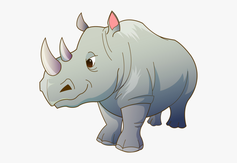 Rhinoceros Cartoon, Transparent Clipart