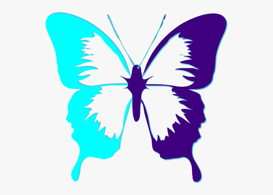 Teal And Purple Butterfly, Transparent Clipart