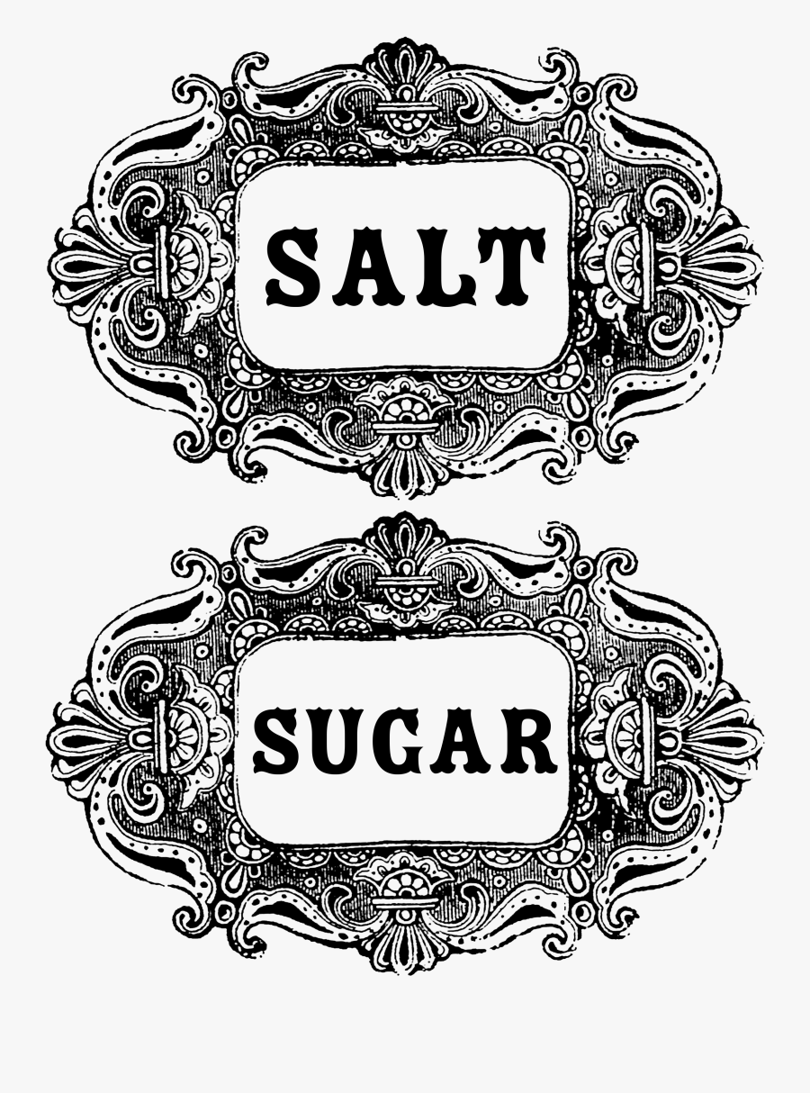 Sugar And Salt Label, Transparent Clipart