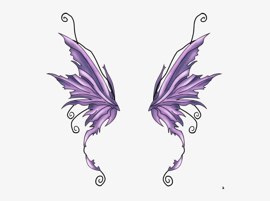 Butterfly Purple Fairy Illustration Tattoos Free Clipart - Fairy Wings Transparent Background, Transparent Clipart