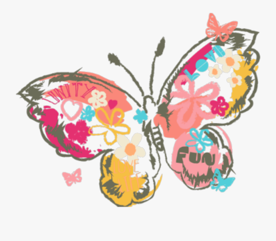 Transparent Clipart Flowers And Butterflies - Clip Art, Transparent Clipart