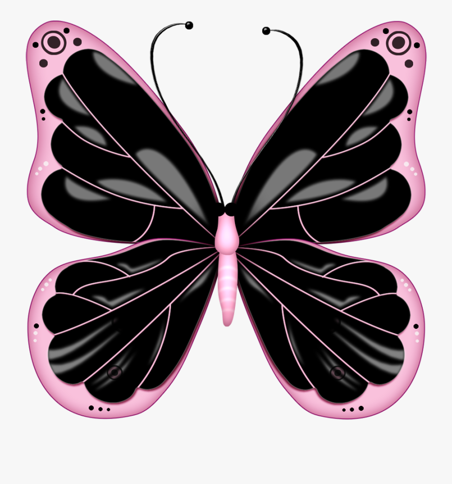 Butterfly Black And Pink, Transparent Clipart