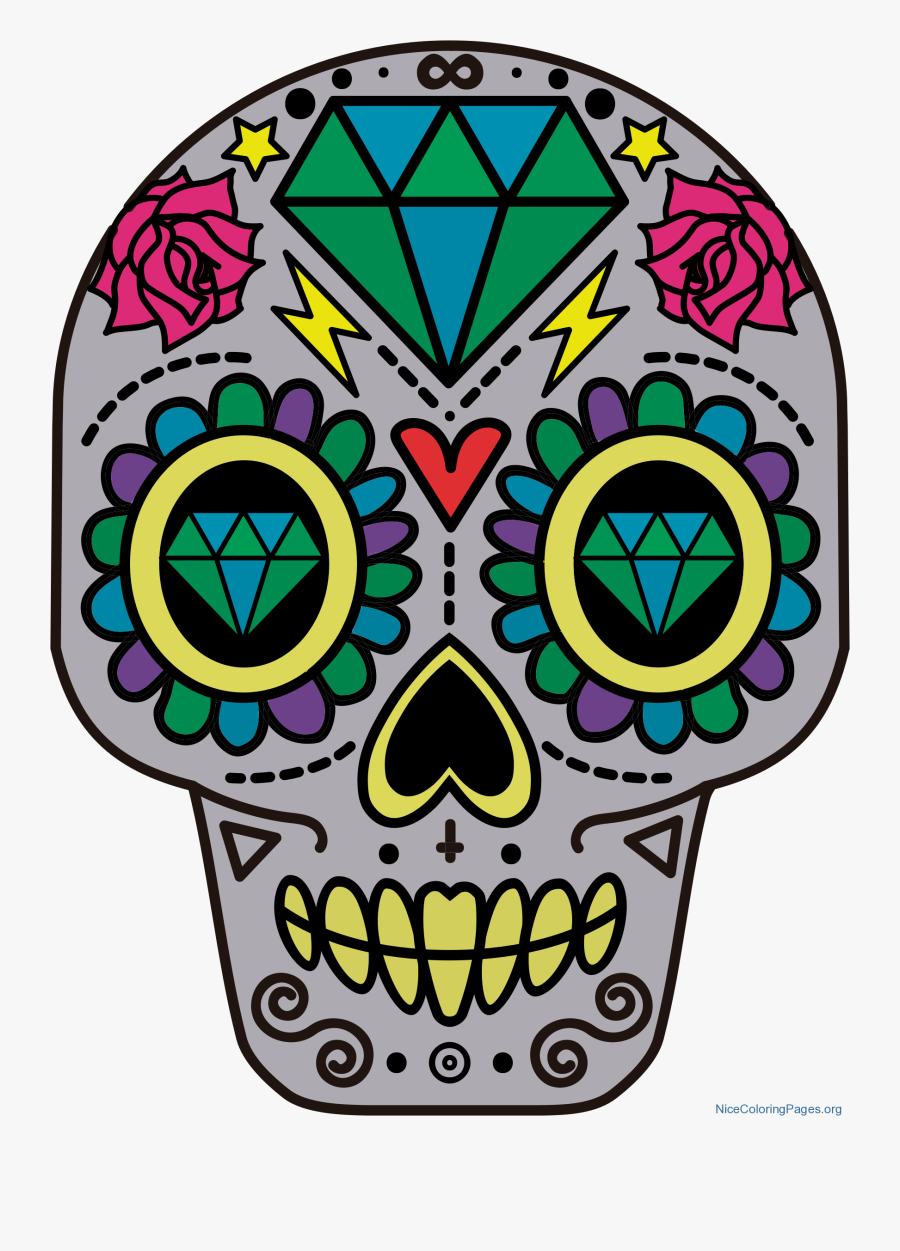 Sugar Skull Clipart Png - Day Of The Dead Paper Skulls, Transparent Clipart