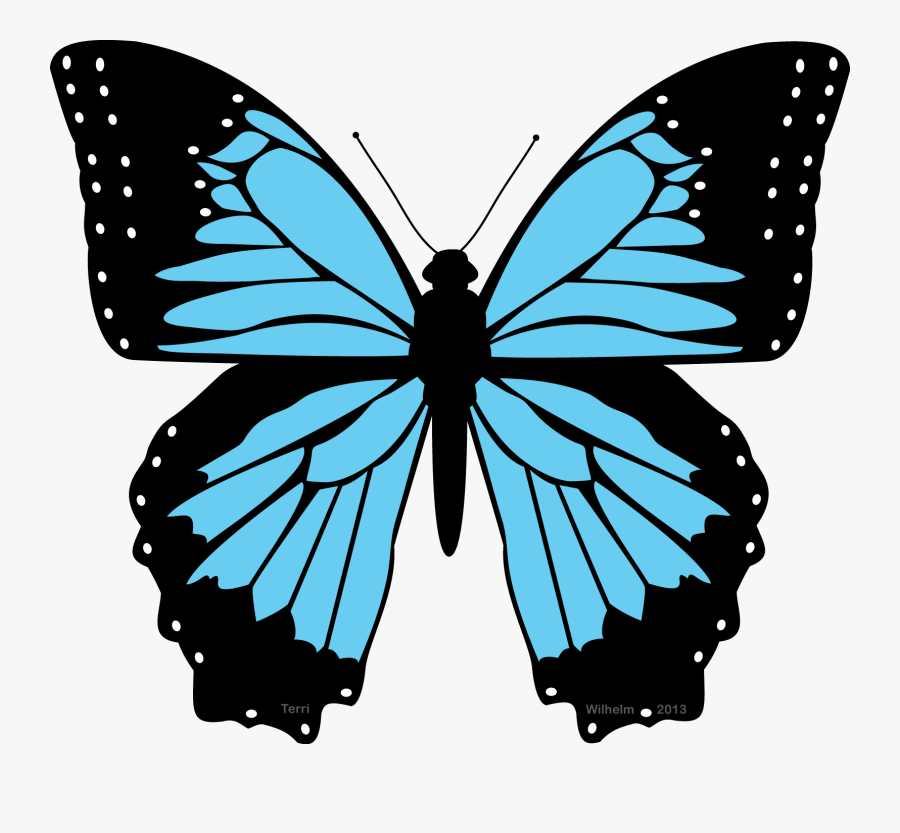 Butterfly Black And Blue Clipart The Cliparts Transparent - Blue Morpho Butterfly Clipart, Transparent Clipart