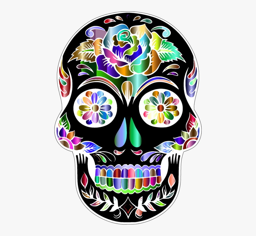 Bone,skull,headgear - Transparent Background Sugar Skull Clipart, Transparent Clipart