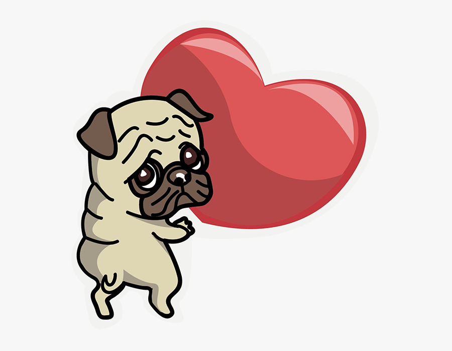 Pug Sticker Messages Sticker-7 - Pug, Transparent Clipart