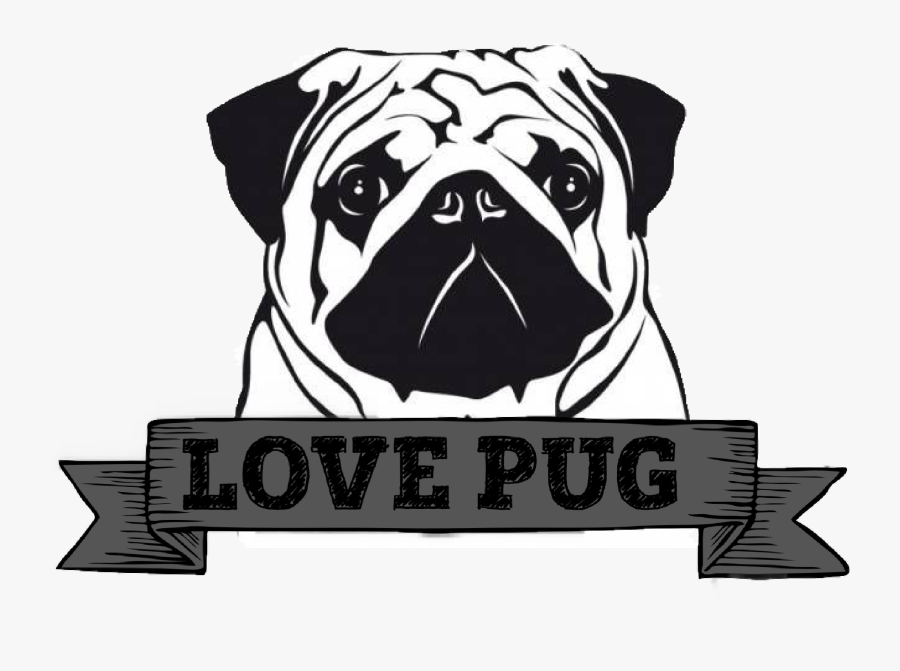 Clipart Christmas Pug - Pugs Black And White, Transparent Clipart