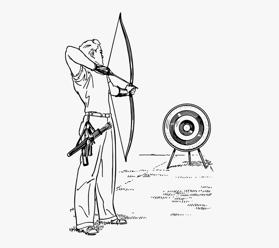 Transparent Archery Target Png - Archery Clipart Black And White, Transparent Clipart
