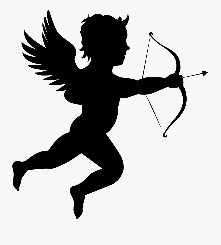 Onlinelabels Clip Art - Cupid Silhouette Png, Transparent Clipart