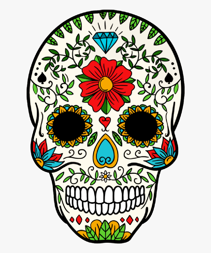 Day Of The Dead Sugar Skull - Day Of The Dead Skull Clipart, Transparent Clipart