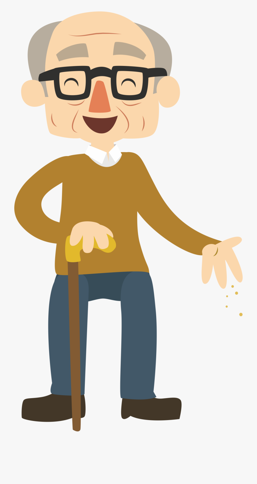 Cartoon Age La Grande - Happy Old Man Cartoon, Transparent Clipart