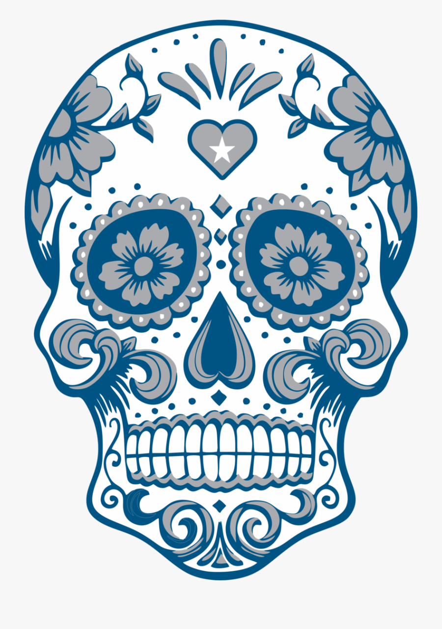 Blue Sugar Skull Clipart, Transparent Clipart