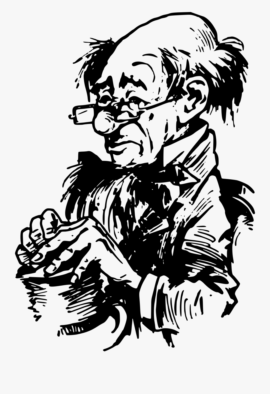 Transparent Rip Clipart - Old Man Line Art, Transparent Clipart