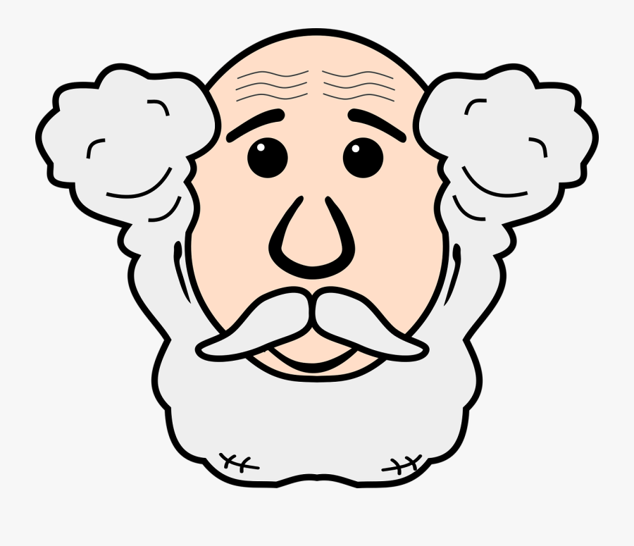 Face Grandfather Grandpa Human Man Old Old - Grandfather Face Clipart Black And White, Transparent Clipart