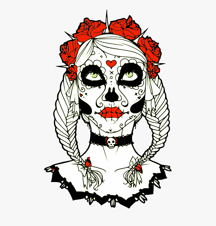 Misc, Personal Use, Copy Of Sugar Skull Girl Rab, - Illustration, Transparent Clipart