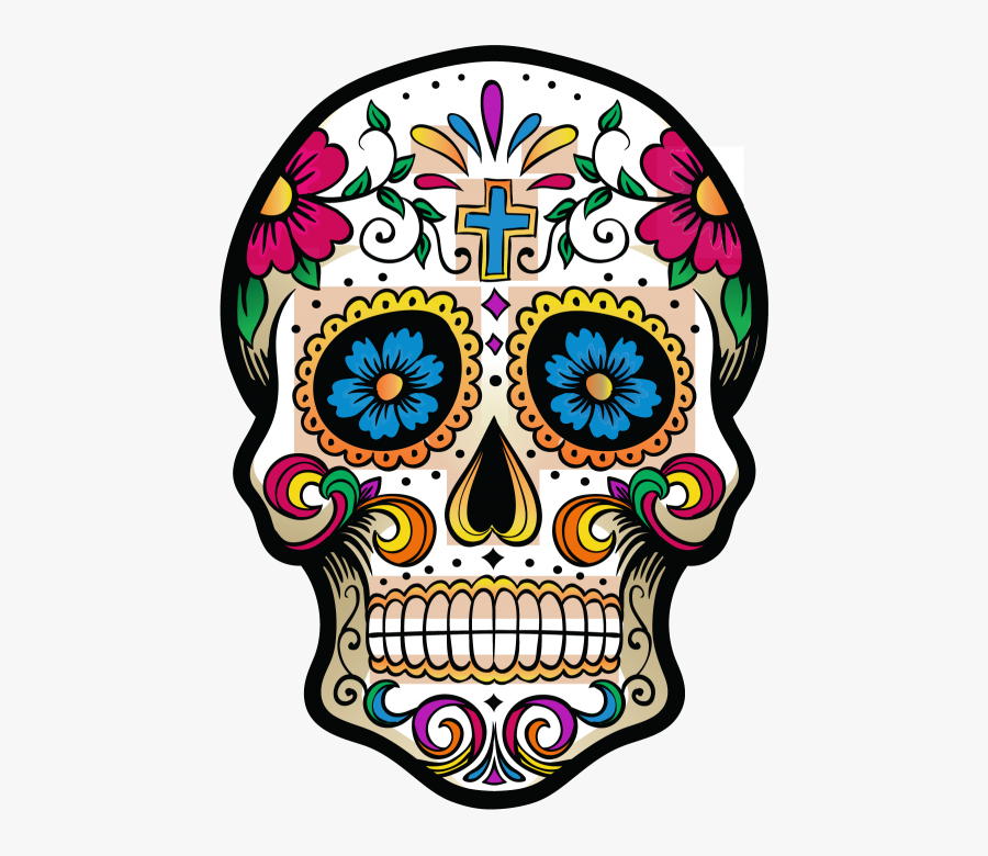 Transparent Skull Tattoos Png - Day Of The Dead Skull Clipart, Transparent Clipart