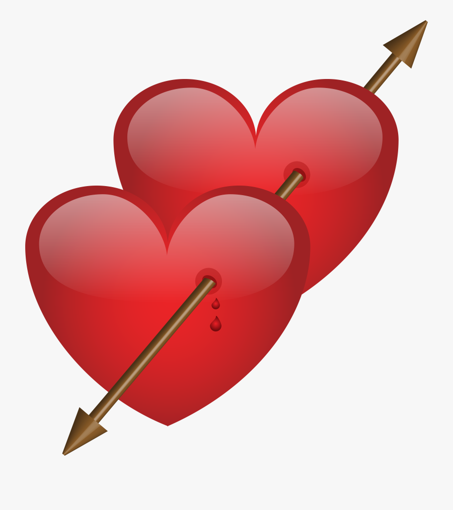 Two Hearts With Arrow Png Clip Art Image, Transparent Clipart