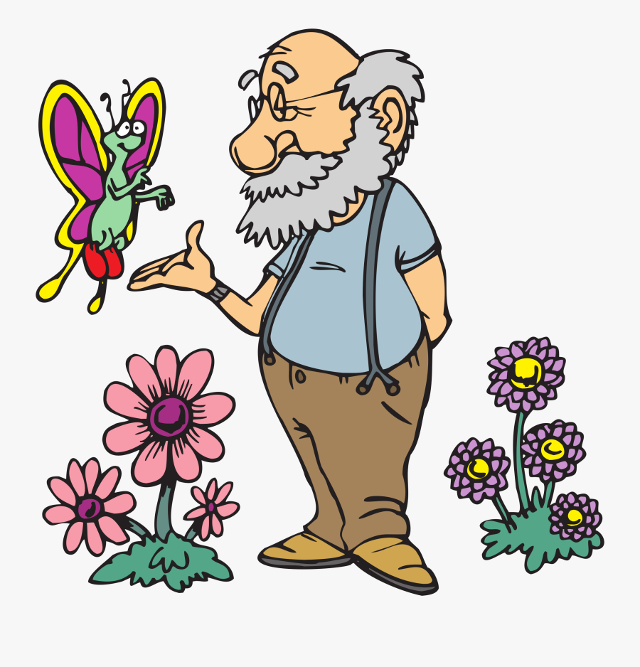 Human Behavior,plant,flora - Nice Old Man Cartoon, Transparent Clipart