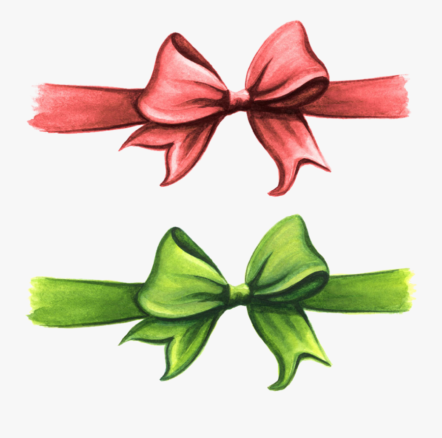 Painting Ribbon And Arrow - Gift Ribbon Bow Watercolor, Transparent Clipart