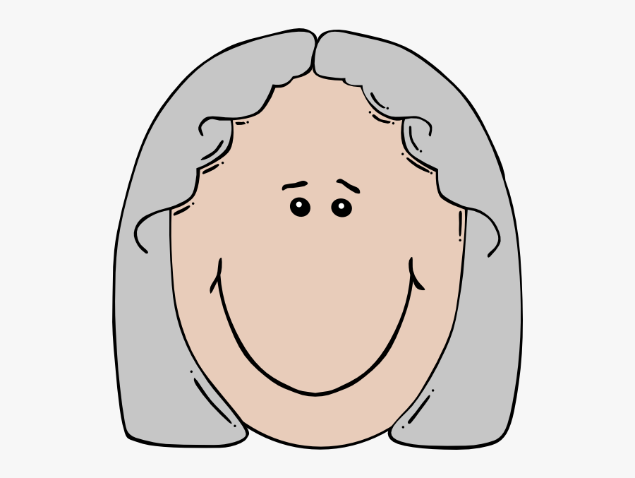 Old Woman Clip Art At Clker - Woman Face Cartoon Png, Transparent Clipart