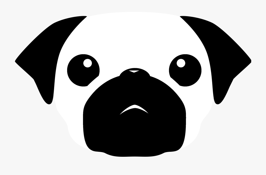 Clip Black And White Library Pug Black And White Clipart - Black And White Pug Png, Transparent Clipart