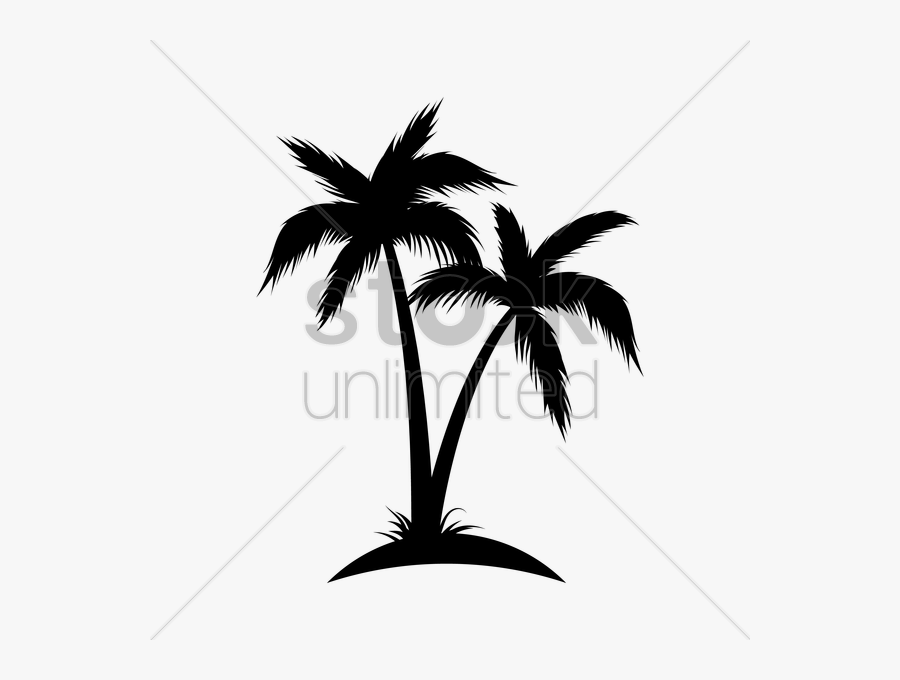 Silhouette Of Coconut Tree Vector Image - Vector Coconut Tree Logo, Transparent Clipart