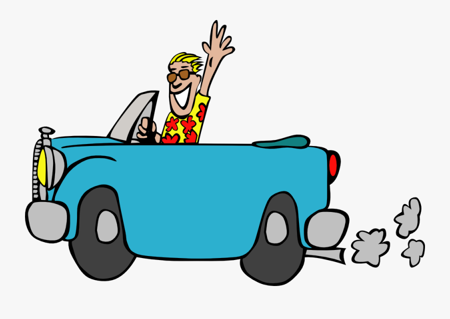 Old Man, Drive, Vintage Car, Car, Emission, Blue - Dad Driving A Car Clipart, Transparent Clipart
