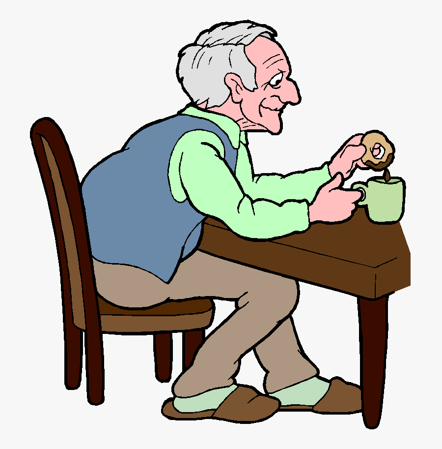 Cartoon Elderly Person - Cartoon Old People Eating, Transparent Clipart