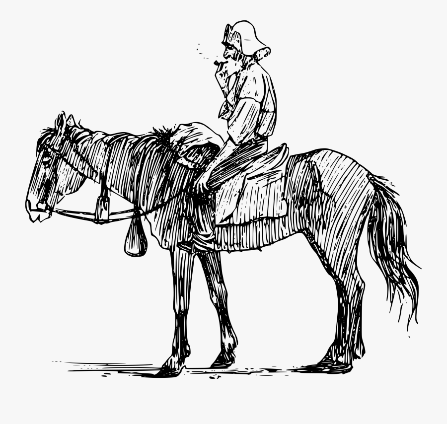 Old Man On Horseback Clip Arts - Man On Horseback Drawing, Transparent Clipart