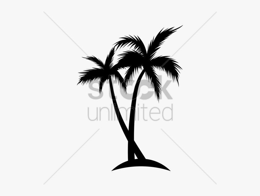 Silhouette Of Coconut Tree Vector Image - Silhouette Coconut Tree Vector, Transparent Clipart