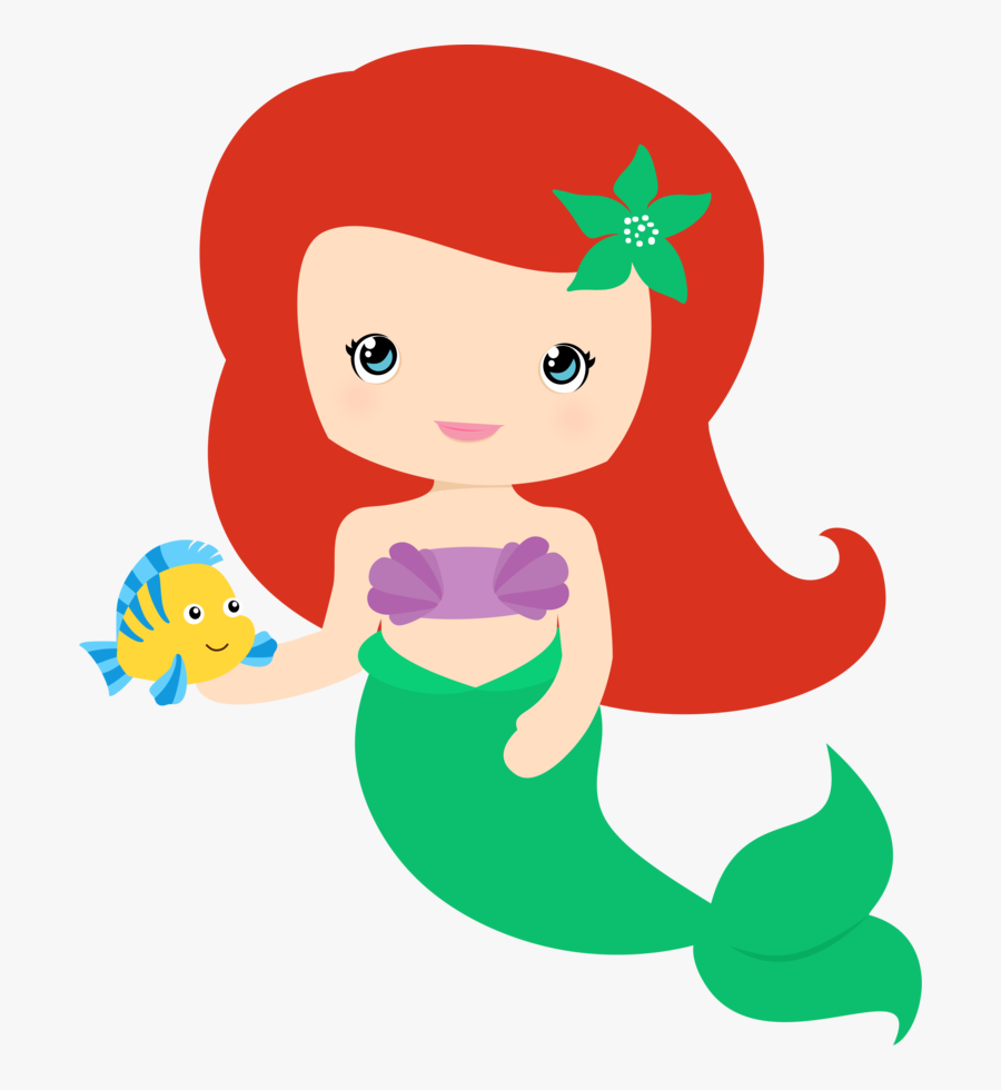 Princesas Disney Cutes - Pequena Sereia Cute, Transparent Clipart