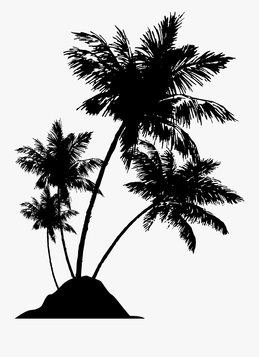 Transparent Palm Trees Clipart - Palm Tree Silhouette Png, Transparent Clipart