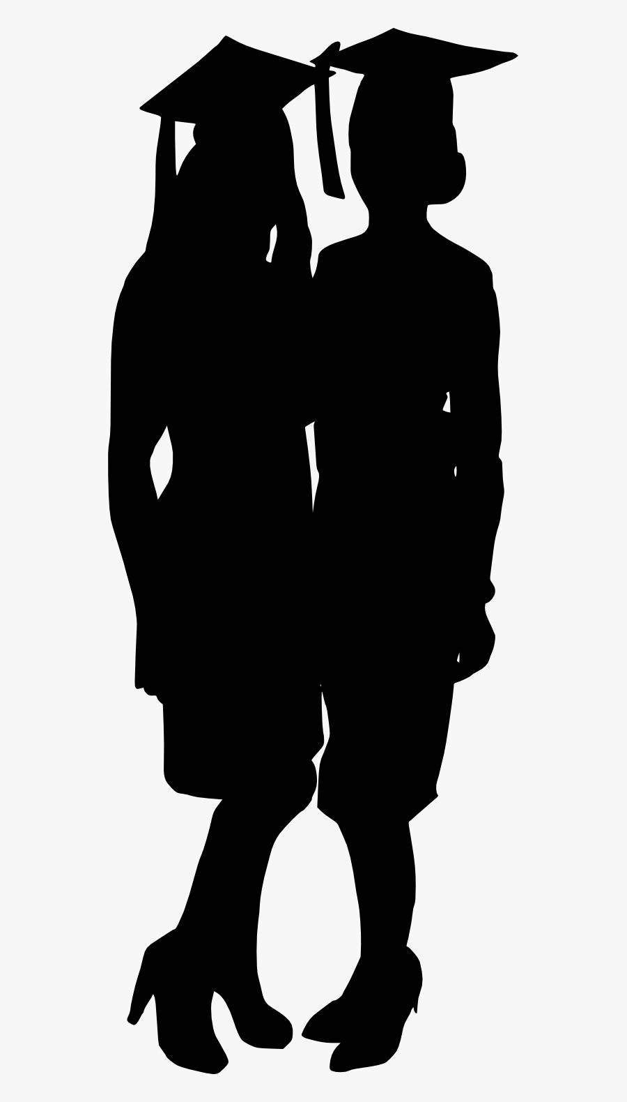 Male Graduation Silhouette - Silhouette Graduation Transparent, Transparent Clipart