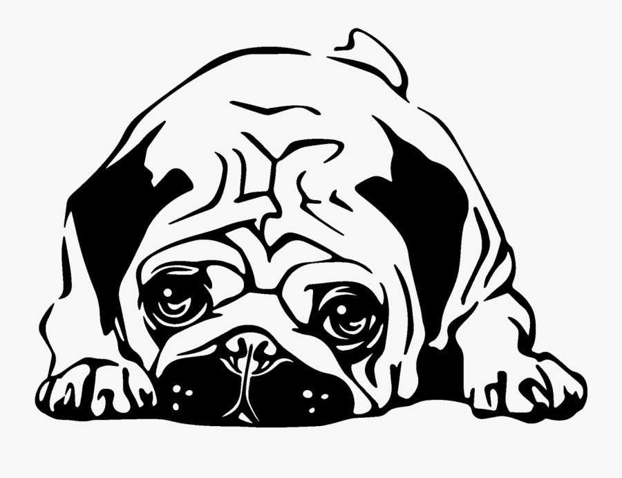 Clip Art How To Draw A Realistic Pug - Siluetas De Perros Pug, Transparent Clipart